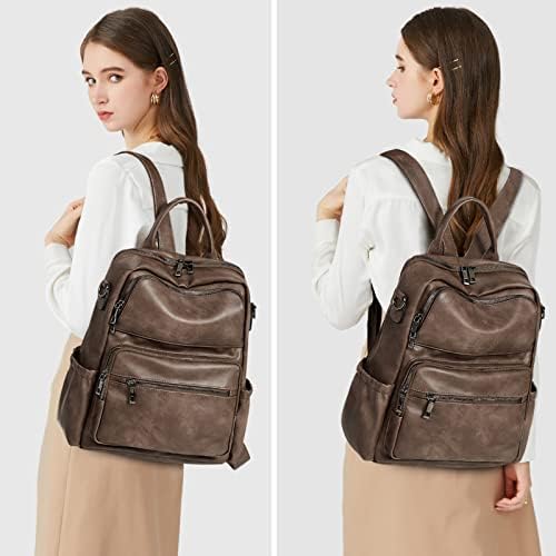 MyHozee Backpack Purse for Women, Bolsas de Balfeiras de Moda Moda de Couro Brown Bolsas Convertíveis Back Packs