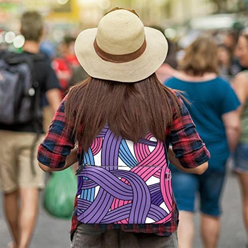 VBFOFBV Backpack de laptop casual leve para homens e mulheres, linhas de cor japonesas roxas