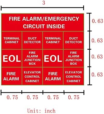 10 folhas ETAB-fa-FA Fire Alarme de incêndio Terminal de gabinete de gabinete Detector de detector de identificação Rótulo de etiqueta
