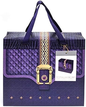 Sacos de presente de luxo para favores de aniversário e casamento de púrpura média