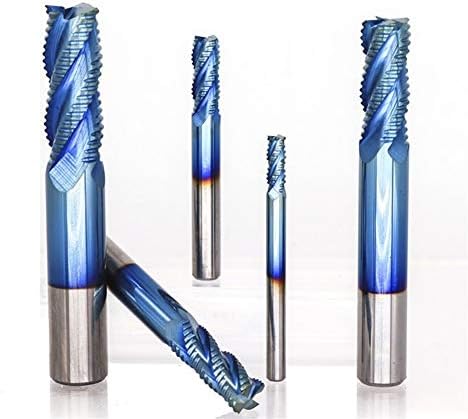 XMEIFEI PARTS Drill bit Set Spiral Milling Bit 4 Flute End Mill 4-12mm Nano Blue Coating Tungsten Carbide Milling Cutter Spiral Router Bit Roughing End Mill Long Drill bits