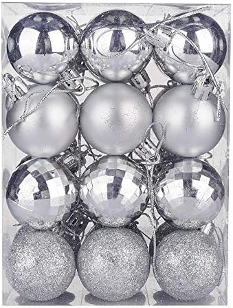 Kipokalor Mini Christmas Tree Gold Ball Ornamentos, 23pcs quebram os enfeites de Natal de acabamento brilhante e de acabamento brilhante à prova de brilho