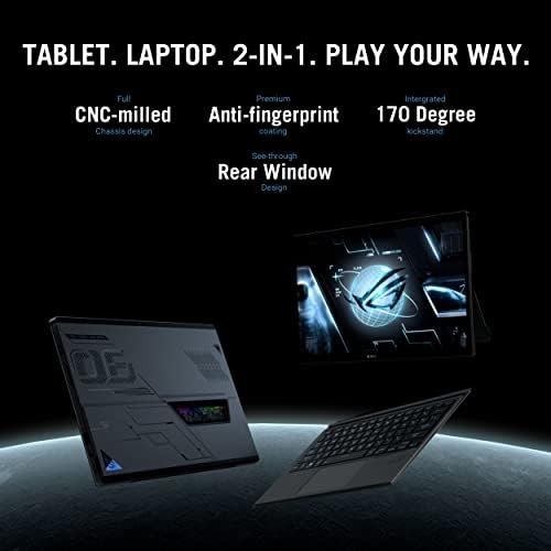 ASUS ROG FLUXO Z13 Tablet de laptop para jogos, exibição de nebulosa de 13,4 ”16:10 QHD 165Hz, GeForce RTX 4050, Intel Core i9-13900H, 16GB LPDDR5, 1TB PCIE SSD, Wi-Fi 6e, Windows 11, GZ301V-DS9