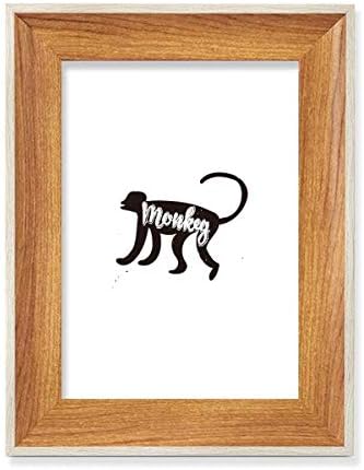 Monkey Black and White Animal Desktop Wooden Photo Frame Display Picture Painting vários conjuntos