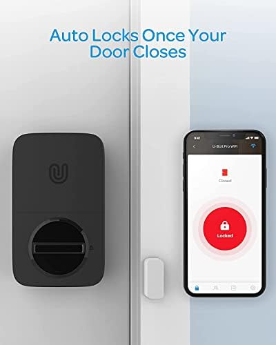 ULTRALOQ U-BOLT PRO WiFi Smart Lock com sensor de porta, trava de porta de entrada sem chave 6 em 1 com Wi-Fi embutido, ID de impressão