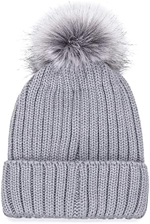 Mulheres alinhadas de lã de gira espessa macia Hat Warm Women Knit Hats Cable Hats de inverno Cap