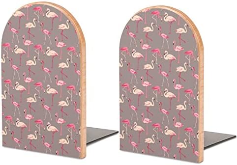 Livro de madeira de pássaro flamingo termina 2 PCs Livros de madeira não deslizantes para decoração de escritório em casa