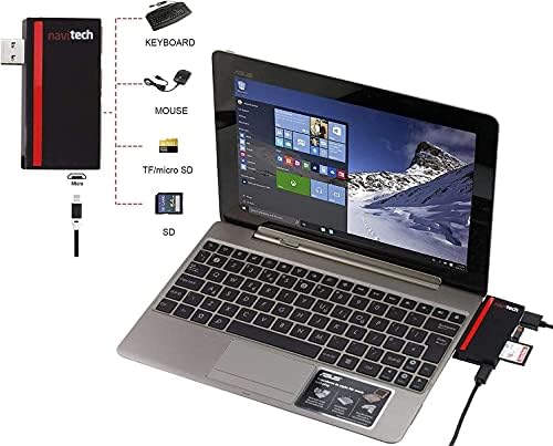 Navitech 2 em 1 laptop/tablet USB 3.0/2.0 Adaptador de cubo/micro USB Entrada com SD/micro SD Reader compatível com HP Pavilion X360 14-DY0015NA 14 Laptop conversível