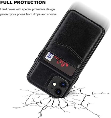 Carteira de estojo do iPhone 11 de Kihuwey com titular de cartão de crédito, cano magnético de couro premium capa protetora de serviço