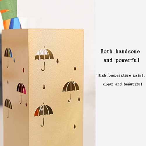 Posto de guarda -chuva de metal zyhhdp, porta -guarda -chuva cubóide, com moldura de arte de ferro, para guarda -chuvas, bengalas, casa, escritório e apartamento