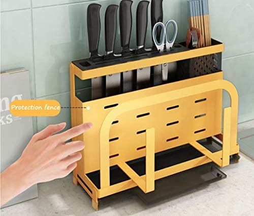 Prateleiras caseiras de jyxcoshelf, rack de armazenamento de cozinha, suporte de faca multifuncional com prateleira de armazenamento