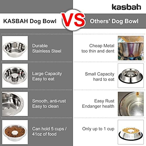 Kasbah 2 embalagem tigela de cachorro de aço inoxidável Para cães grandes, tigelas padrão se encaixam nos alimentadores elevados tigela