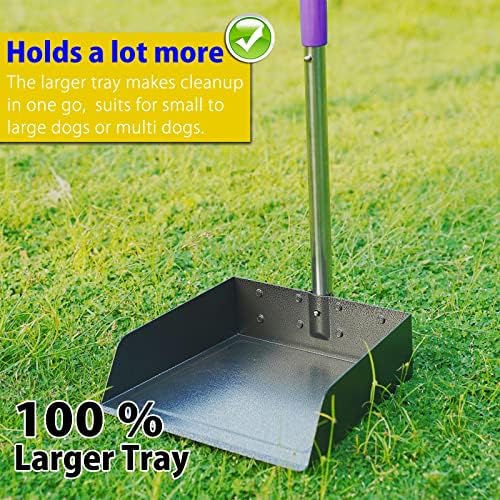 Scooper de Pooper para cães grandes e pequenos - Stainleass de metal scooper Scooper - Rake & Scooper Strong & Sturdy com 37,4 Sem