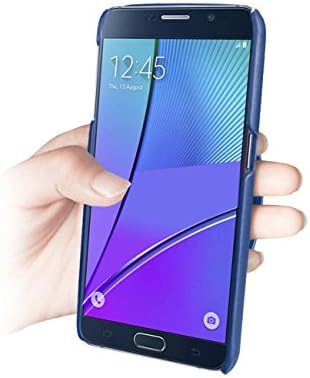Caso de couro genuíno sem fio Reiko com alça de mão e slots de cartão blindado RFID para Samsung Galaxy Note 5 - Ultramarine