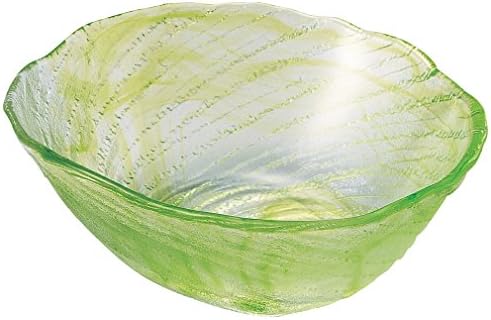 YAMASHITA KOGEI 14616000 Ondas ásperas tigela média oval verde, 6,9 x 6,3 x 2,6 polegadas