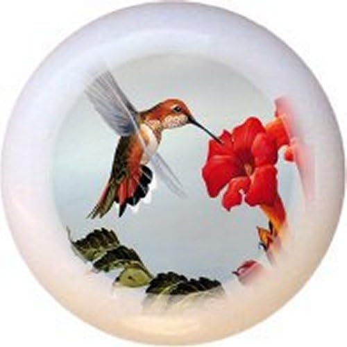 Hummingbird Design #1540 Birds Clear Clear Dreta Puxando botões de armário