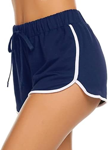 Topunder Exercício moderno shorts de pernas largas Mulheres verão curto coloração sólida de cor sólida cintura aeroft