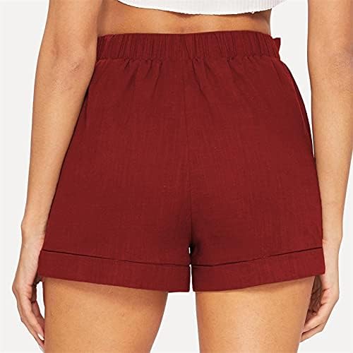 Shorts para mulheres vestidos de verão praia de praia moleto de cor sólido shorts