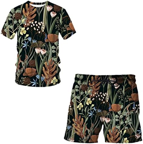 Sets masculinos casuais praia de praia curta define masculino moda o-gola shorts shorts de traje de traje de rua