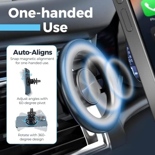 Teoria de potência protetor de tela e montagem magnética do carro para iPhone 14 Pro Max, suporte para telefone para compatível com carros com magsafe, vidro temperado com fácil instalação