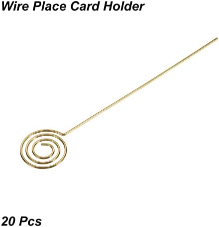 Patikil 4,7 polegadas Metal Wire Plact Card Solter, 20 Pack Photo Picture Floral Clipes Round Shape para festas Meeting Wedding Exibindo DIY, Tone de ouro