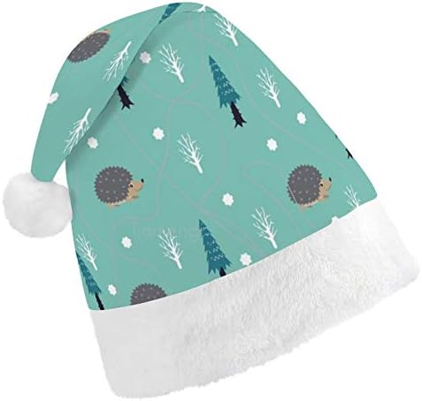 Chapéu de Papai Noel de Natal, Hedgehog Trees Holida de Natal para adultos, Hats de Natal Unisex Comfort para o ano novo Festive
