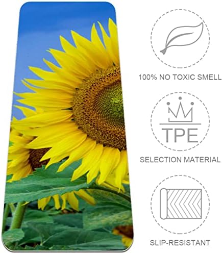 Dragon Sword Sunflower Floral Summer Plant Premium grossa de ioga mato ecológico Saúde e fitness non Slip Tapete para