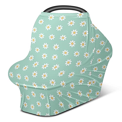 Capas de assento de carro para bebês Padrão branco Padrão claro Tampa de enfermagem verde de amamentação Caminhante de