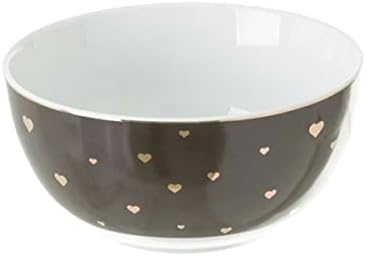 Zen et ethnique Gray Porcelain Bowl com pequenos corações de ouro