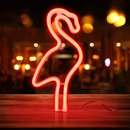 Sinais de néon flamingo de ovtspo sinal de palavra leve para a bateria de parede do quarto ou personalização personalizada alimentada