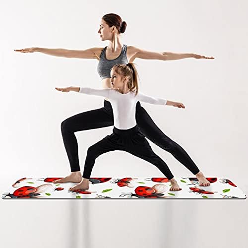 Exercício e fitness de espessura sem escorregamento 1/4 tapete de ioga com ladybird sem costura impressão para ioga pilates