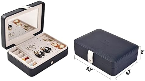 Knokno Beau Small Jewelry Box for Women Girls- Caixa de jóias de viagens Caixa de jóias de couro Faux Caixa de jóias,