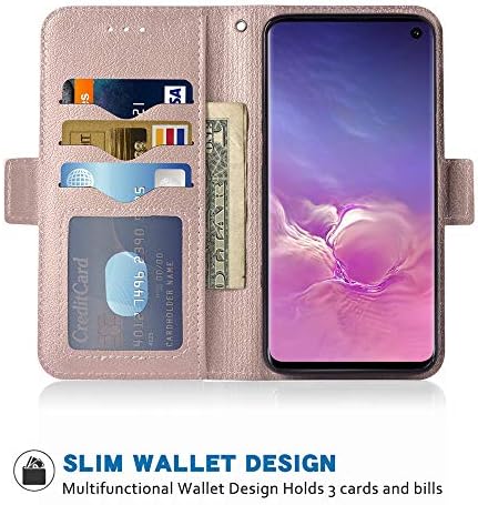 Caixa de telefone para a capa Samsung Galaxy S10E Folio Flip Wallet, PU Slots de cartão de crédito de couro de couro Slots de