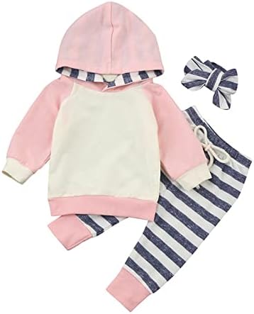 Saia de criança recém -nascida bebê menino menino meninos algodão listrado botão de outono calças de manga comprida bandanas de moletom de moletom de roupas de capuz