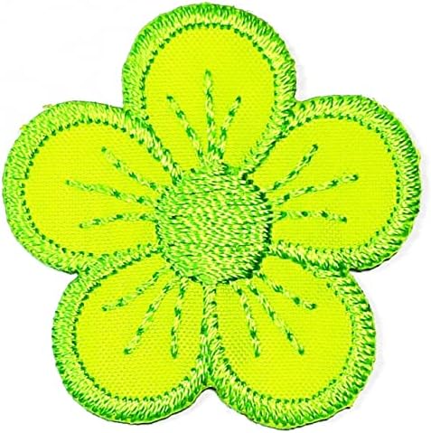 Kleenplus 3pcs. Mini Daisy Green Green Iron on Patches Daisy Cartoon Flores Crianças Estilo de moda Moda Bordada Motificação