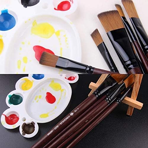 Wxbdd 6 pcs suprimentos de arte pintando fácil de limpar alça de madeira de água aquarela pincel caneta nylon pêlos