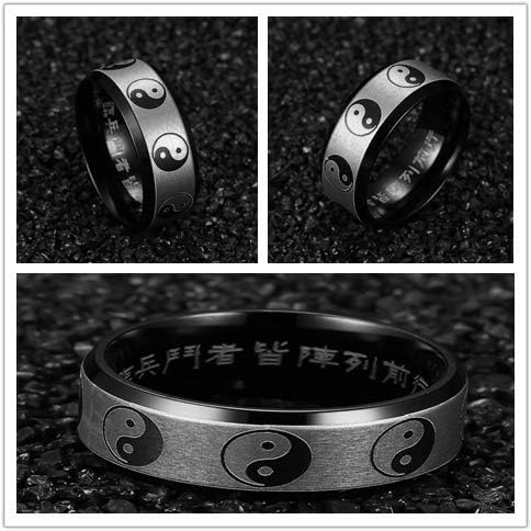 Jakob Miller Yin Yang anéis para homens mulheres tai chi yin yang anel de aço inoxidável yin e yang anéis inquietos para alianças