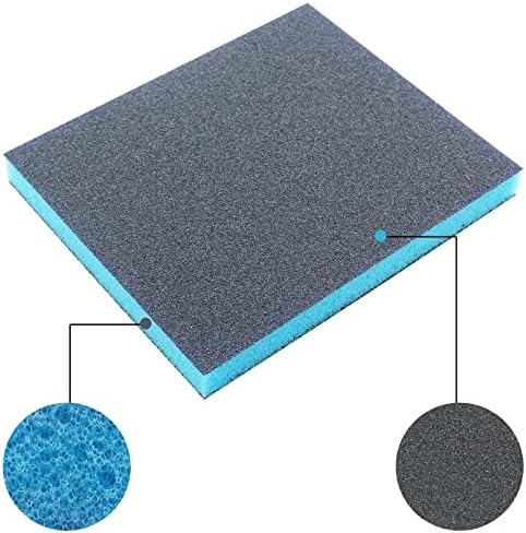Murtenze 12 pedaços de lixamento azul Sponge 60 Blocos de lixamento de areia, kit de esponja de areia lavável e reutilizável