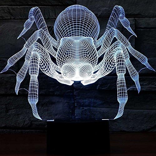 Supernudb 3D Spider Night Light Ilusão Lâmpada Efeito 7 Cores Alterar design criativo Night Light