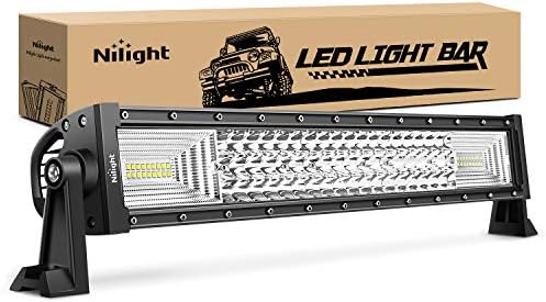 Nilight - 18016C -A barra de luz LED 22 polegadas 270W Linha tripla 27000lm Flood Spot Combo Beam LED LUZES DE DIVERSÃO