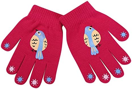 Moda de inverno Animal fofo crianças malha com capuz luvas de dedos quentes para mulheres clima frio aquecido