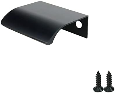 FAOTUP 10PCS Black Aluminium Liga do dedo Pull da borda do dedo, puxar alças escondidas de 2 polegadas, alças do gabinete de tração de dedo preto, gaveta de tração, 1,92 × 0,64 × 1,57 polegadas