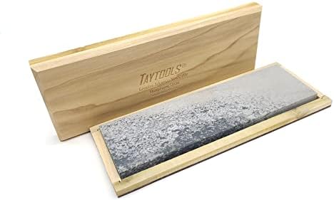 Pedra de afiar da faca do Arkansas Novaculite genuíno na caixa de madeira na caixa de madeira 10 ”x 3” x 1/2 ”)