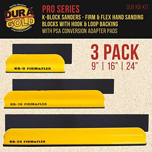 Dura-Gold Pro Série K-Block Firm & Flex Hand Landing Block Kit com backing de gancho e loop e adaptador PSA Pad