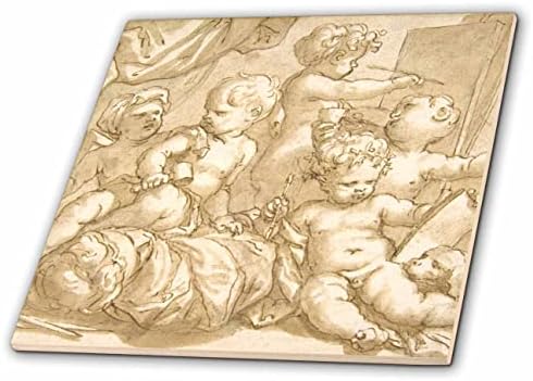 3drose putti de artes criativo queruby bebês criatividade antiga arte vintage - azulejos