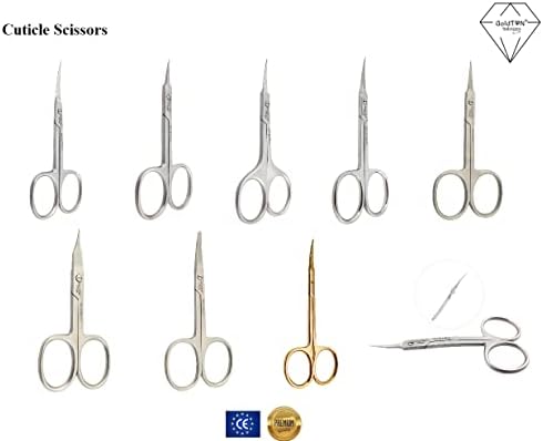 Scissor de unhas e cutículas de Goldton com parafuso de ouro de 10 cm de aço inoxidável alemão