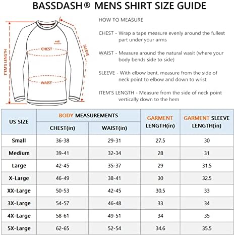Bassdash upf 50 tee de pesca para homens camuflando camisa de manga comprida Sweothirts rápidos secos