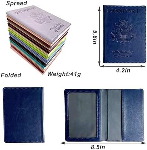 Missmore passaporte e portador de cartões de vacina, portador de passaporte com ranhura de cartão de vacina, capa de