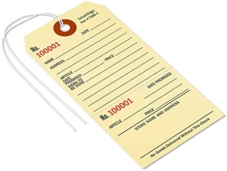 Pacote SmartSign de 1000 tags de reparo com string anexada | 2,625 x 5,25 Manila cartolina