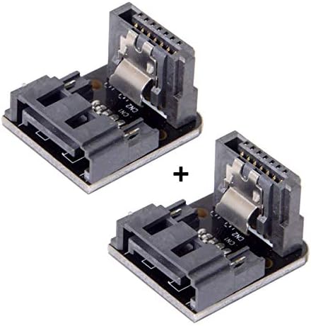 CableCC SATA 7pin fêmea a 7 pinos masculino 90 graus para baixo adaptador mainboard placa -mãe para desktops ssd hdd